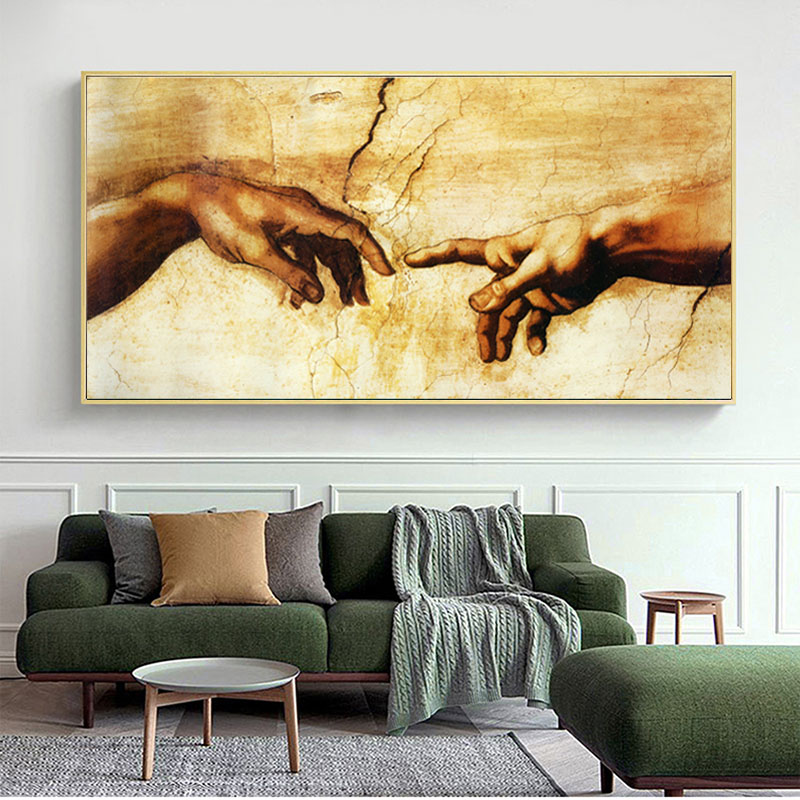Canvas Painting Creation of Adam! Hand of God! Classical Religion Wall Pictures For Living Room Famous Art Print Posters
Canvas Painting Creation of Adam! Hand of God! Classical Religion Wall Pictures For Living Room Famous Art Print Posters