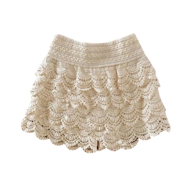 summer fashion sweet style lace womens short crochet elastic waist slim pants, White;black
summer fashion sweet style lace womens short crochet elastic waist slim pants, White;black