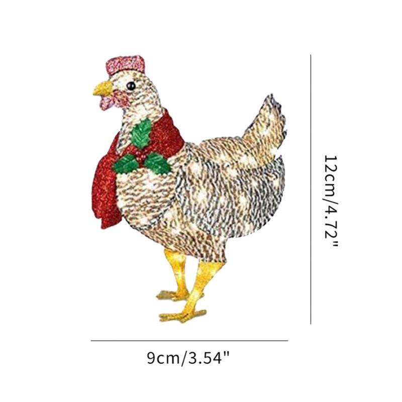 Christmas Decorations Light-Up Chicken Decoration Outdoor Garden 
Christmas Decorations Light-Up Chicken Decoration Outdoor Garden