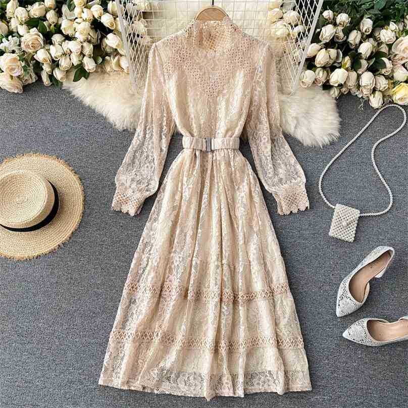 Women Hollow Out Lace Dress Spring Autumn Long Sleeve A-line Elegant es Ladies Fashion Mesh Midi Vestidos Mujer 210525, Black
Women Hollow Out Lace Dress Spring Autumn Long Sleeve A-line Elegant es Ladies Fashion Mesh Midi Vestidos Mujer 210525, Black