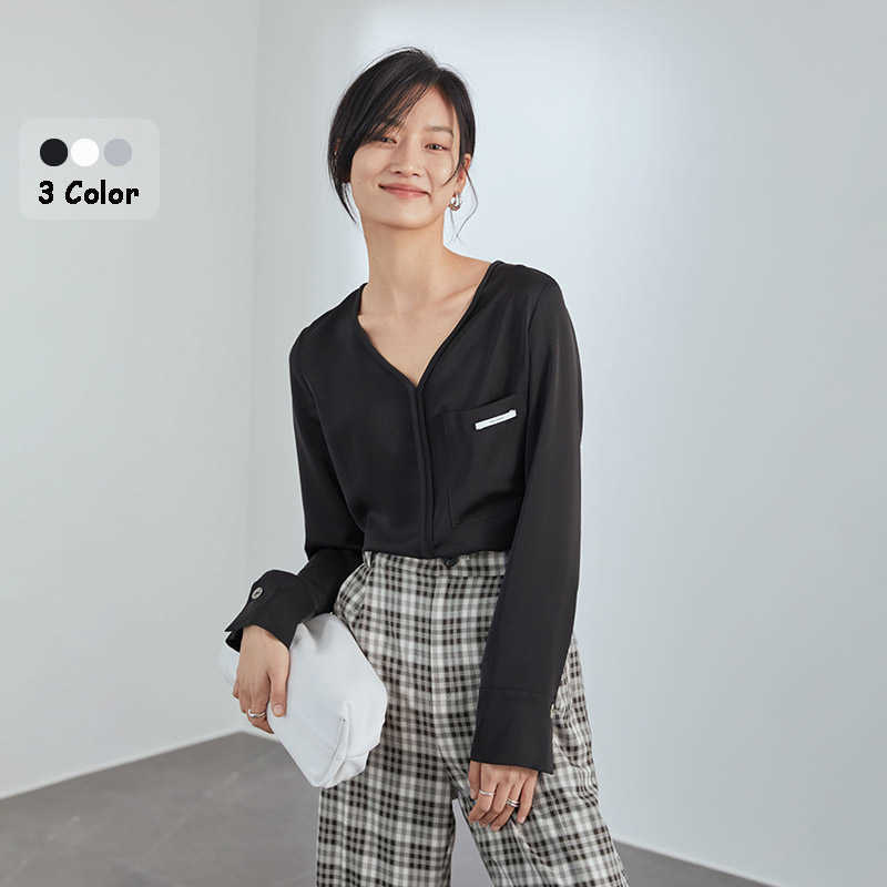 FANSILANEN V neck casual chiffon blouse shirt Women spring summer black long sleeve pull top Female letter print white 210607, Gray
FANSILANEN V neck casual chiffon blouse shirt Women spring summer black long sleeve pull top Female letter print white 210607, Gray