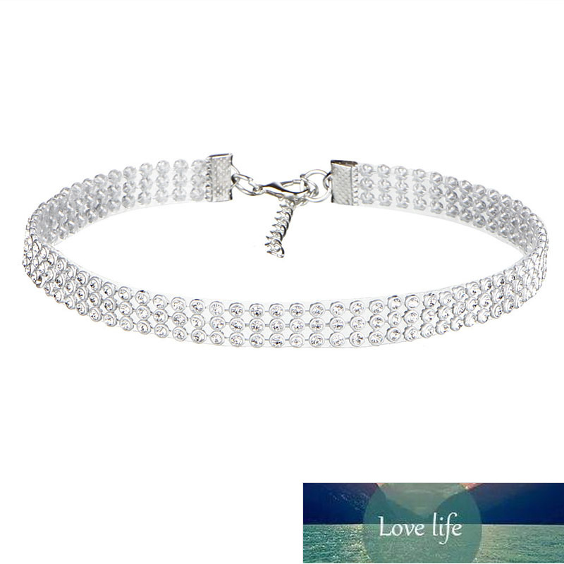 NEW Crystal Rhinestone Choker Necklace Women Wedding Accessories Silver Color Chain Punk Gothic Chokers Jewelry Collier Femme Factory price expert des