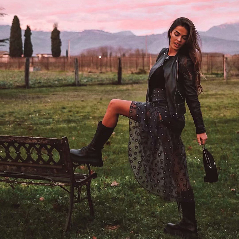 Women Floral Print Sexy Mesh Organza Skirt Ladies High Waist Transparent Chic Ruffle Midi Skirts Faldas Mujer 210508