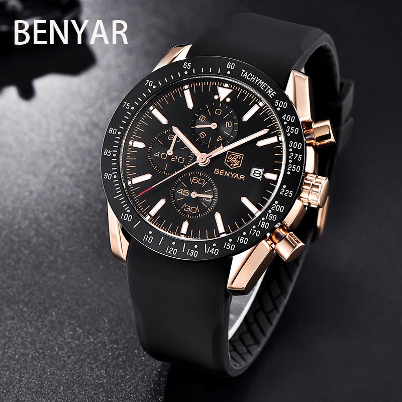 Wristwatches BENYAR Top Brand Watch Men's Luxury Fashion Sports Timeline Homework Quartz Rubber Watches Reloj Hombre, Steel belt black
Wristwatches BENYAR Top Brand Watch Men's Luxury Fashion Sports Timeline Homework Quartz Rubber Watches Reloj Hombre, Steel belt black