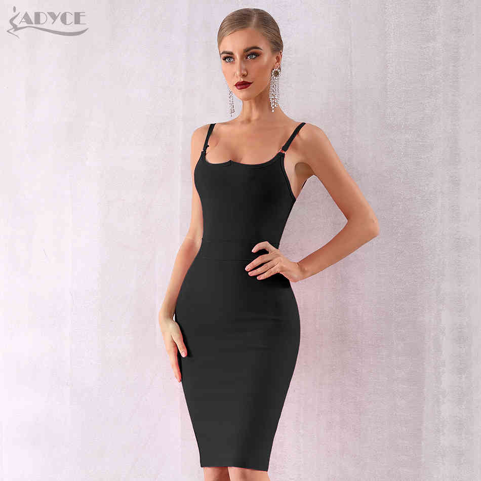 Summer Bodycon Bandage Dress Women Sexy Spaghetti Strap Sleeveless Club Celebrity Evening Runway Party 210423