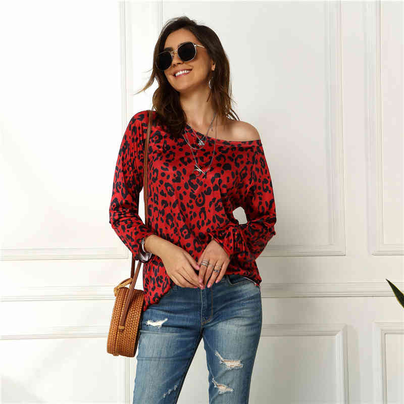 Scoop Neck Leopard Print Slim Fit T Shirt Women Shirts Summer Streetwear Short Sleeve Casual Tee Shirt Femme Top 5XL 210413