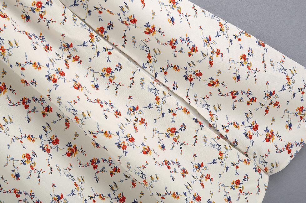 Spring Retro Floral Print Women Midi Dress Woman Vintage French Square Collar Chiffon Split Long sleeve Dresses Holiday 210429