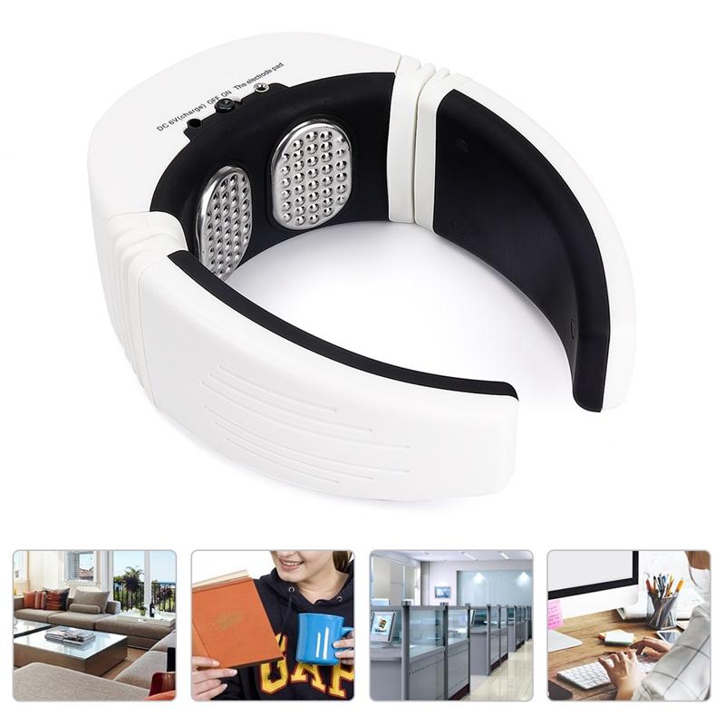 Electric Pulse Neck Massager Cervical Vertebra Impulse Massage Physiotherapeutic Acupuncture Netic Therapy Relief Pain Tool Massagers