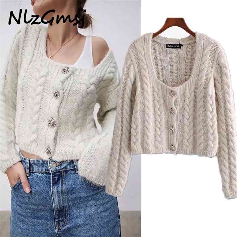 Cardigan Sweaters Woman Solid Color Square Collar Long Sleeve Short Knitted Sweater Women Casual Knitwear Top 03 210628, As picture
Cardigan Sweaters Woman Solid Color Square Collar Long Sleeve Short Knitted Sweater Women Casual Knitwear Top 03 210628, As picture