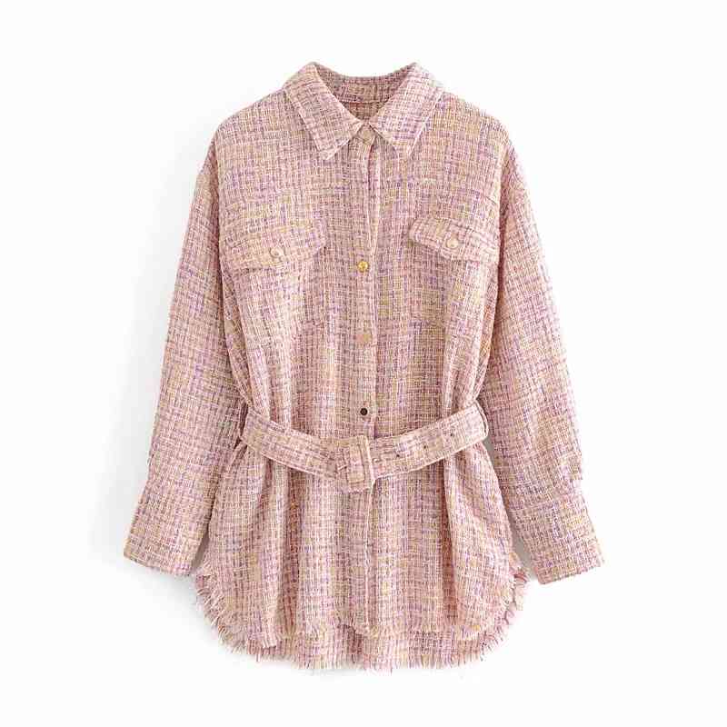 Vintage Chic Pockets Tassel Plaid Tweed Jacket with Belt Women Fashion Single Breasted Lapel Collar Coat Female Chic Outerwear 210520, Beige
Vintage Chic Pockets Tassel Plaid Tweed Jacket with Belt Women Fashion Single Breasted Lapel Collar Coat Female Chic Outerwear 210520, Beige
