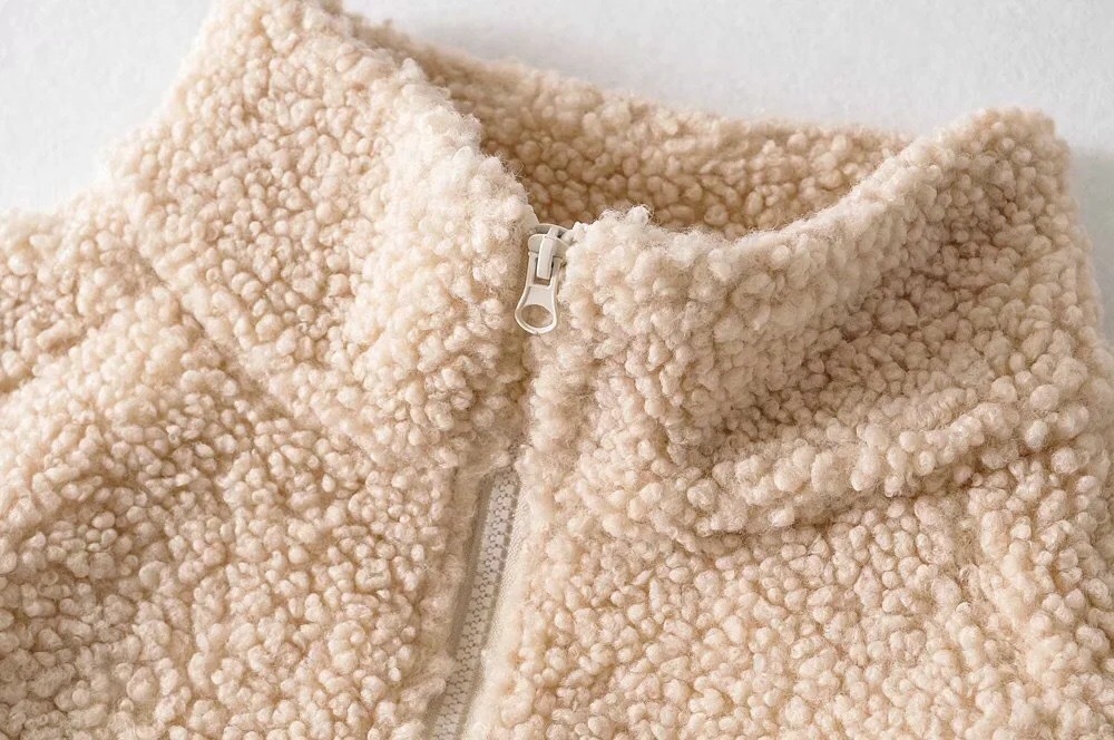 Winter Loose Faux Lamb Fur Coat Stand Collar Long sleeve ry Zipper Women Jacket Oversize Outerwear 210429