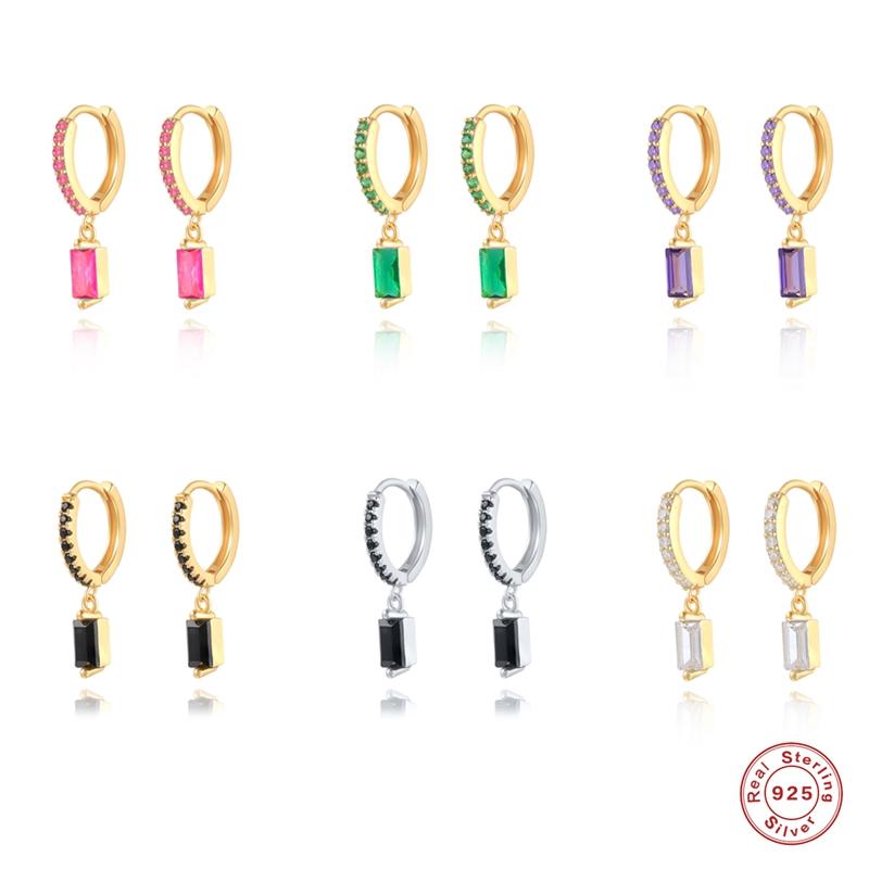 Hoop & Huggie Aide 925 Sterling Silver Women's Earrings Square Color Zircon Ear Piercing Earring Party Wedding Jewelry Accessories
Hoop & Huggie Aide 925 Sterling Silver Women's Earrings Square Color Zircon Ear Piercing Earring Party Wedding Jewelry Accessories