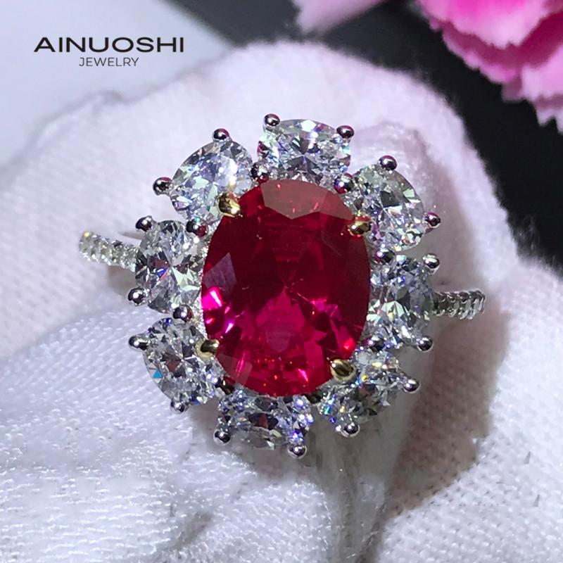 Cluster Rings AINUOSHI Oval Cut 7x9mm Lad Created Ruby Engagement Gifts For 925 Sterling Silver Fashion Halo, Golden;silver
Cluster Rings AINUOSHI Oval Cut 7x9mm Lad Created Ruby Engagement Gifts For 925 Sterling Silver Fashion Halo, Golden;silver