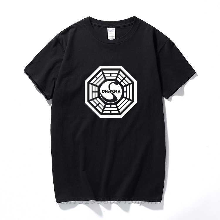American TV Play Series LOST Dharma Initiative T-Shirt Fitness Cotton Short Sleeve Fans T Shirts Tops Tees Camisetas Masculinas 210629