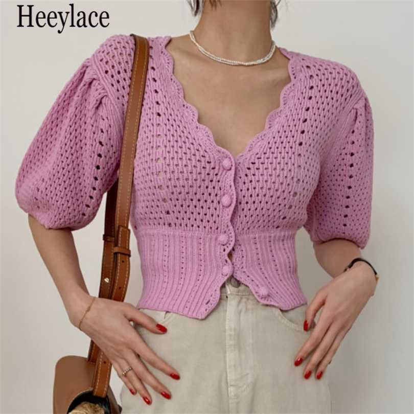 Summer Casual Knitwear Sweater Puff Sleeve Hollow Out Crochet Flower Cardigan Women Elegant V Neck Slim Knit Crop Tops 211018, Apricot
Summer Casual Knitwear Sweater Puff Sleeve Hollow Out Crochet Flower Cardigan Women Elegant V Neck Slim Knit Crop Tops 211018, Apricot