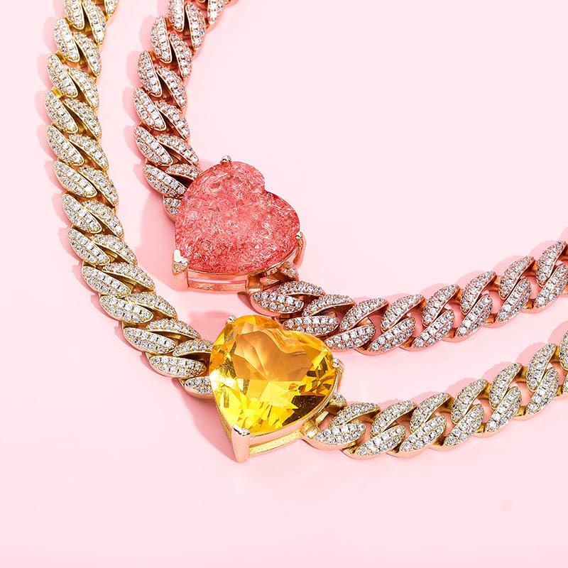 Chokers Hip Hop 3A+ CZ Zircon Paved Bling Iced Out Natural Stone Heart Cuban Link Chain Necklace For Women Luxurious Jewelry
Chokers Hip Hop 3A+ CZ Zircon Paved Bling Iced Out Natural Stone Heart Cuban Link Chain Necklace For Women Luxurious Jewelry