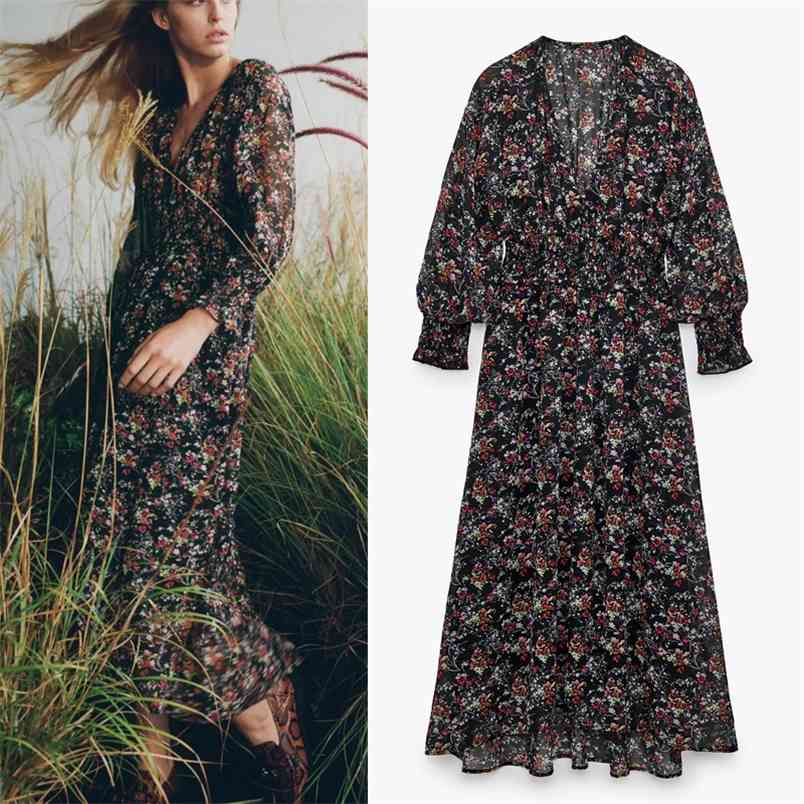 Black Floral Printed Midi Dress Women Asymmetric Hem Long Sleeve V Neck Woman Elastic Waist Elegant es 210519, Print
Black Floral Printed Midi Dress Women Asymmetric Hem Long Sleeve V Neck Woman Elastic Waist Elegant es 210519, Print