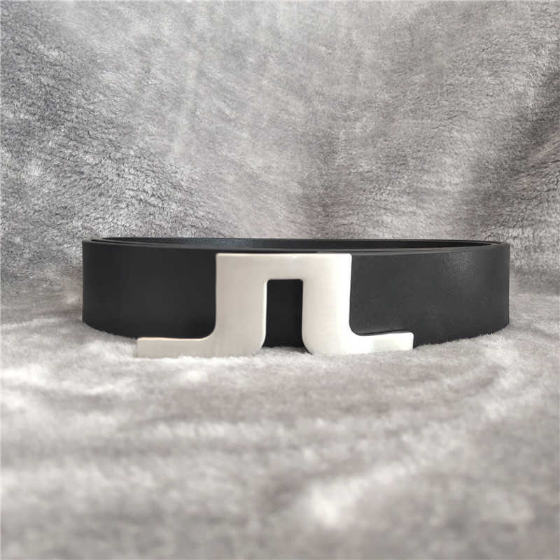 JL New Men's Golf Leather Fashion Alloy Buckle Leather Sports Leisure Belt Two Colors Optional X0726