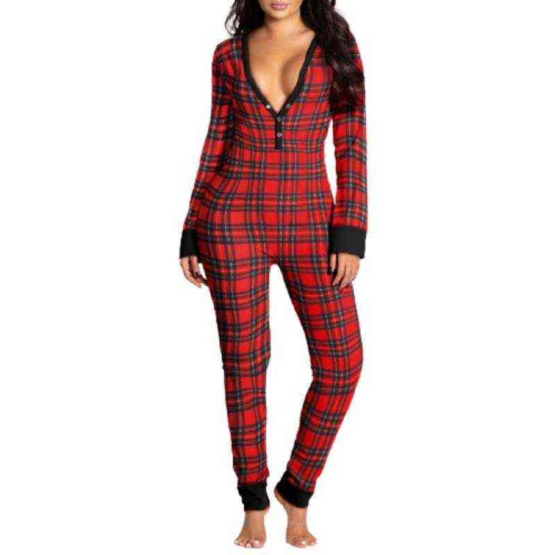 Sexy Pyjama Bodysuit Women Long Sleeve Romper Casual Leotard Tops Sleepwear Loungewear Christmas Gifts 211111