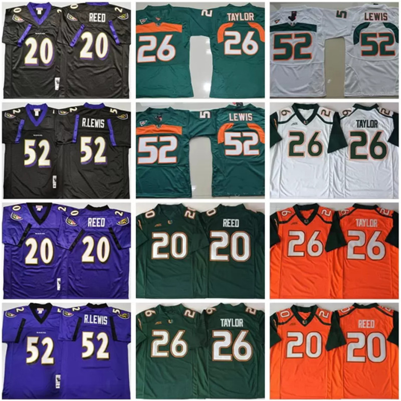 Vintage Miami Hurricanes Football Jersey #20 Ed Reed #26 Sean Taylor #52 Ray Lewis Black UMiami ACC Purple Green Orange White Ncaa Men University College Jersey Wear, Colour 1
Vintage Miami Hurricanes Football Jersey #20 Ed Reed #26 Sean Taylor #52 Ray Lewis Black UMiami ACC Purple Green Orange White Ncaa Men University College Jersey Wear, Colour 1