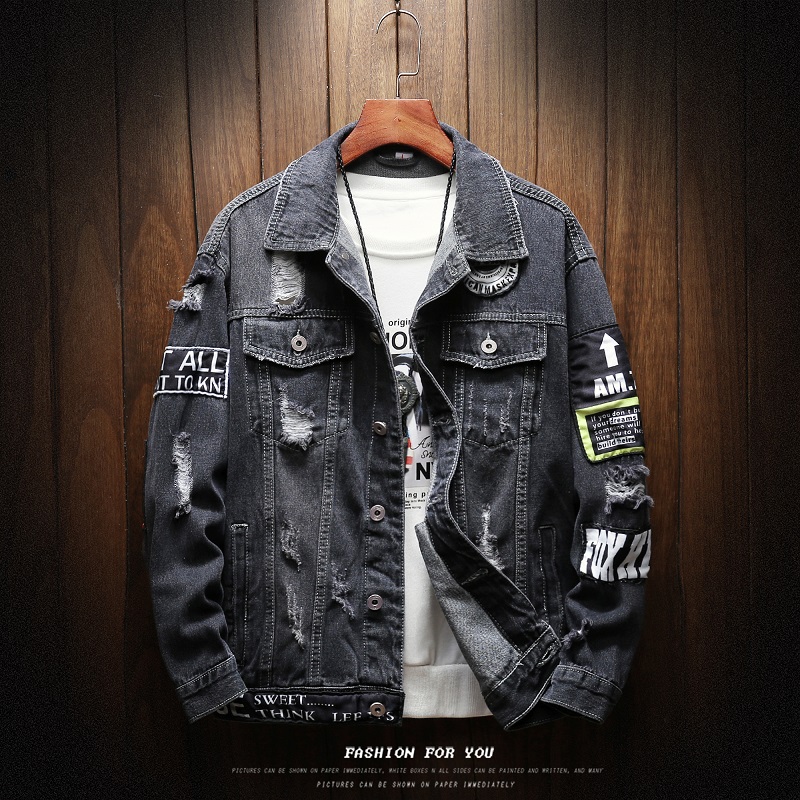 Mens Denim Jackets And Coats Holes Denim Coats Fashion Men Spring Autumn Loose Casual Jean Jackets Outwear Denim Jackets, Black
Mens Denim Jackets And Coats Holes Denim Coats Fashion Men Spring Autumn Loose Casual Jean Jackets Outwear Denim Jackets, Black