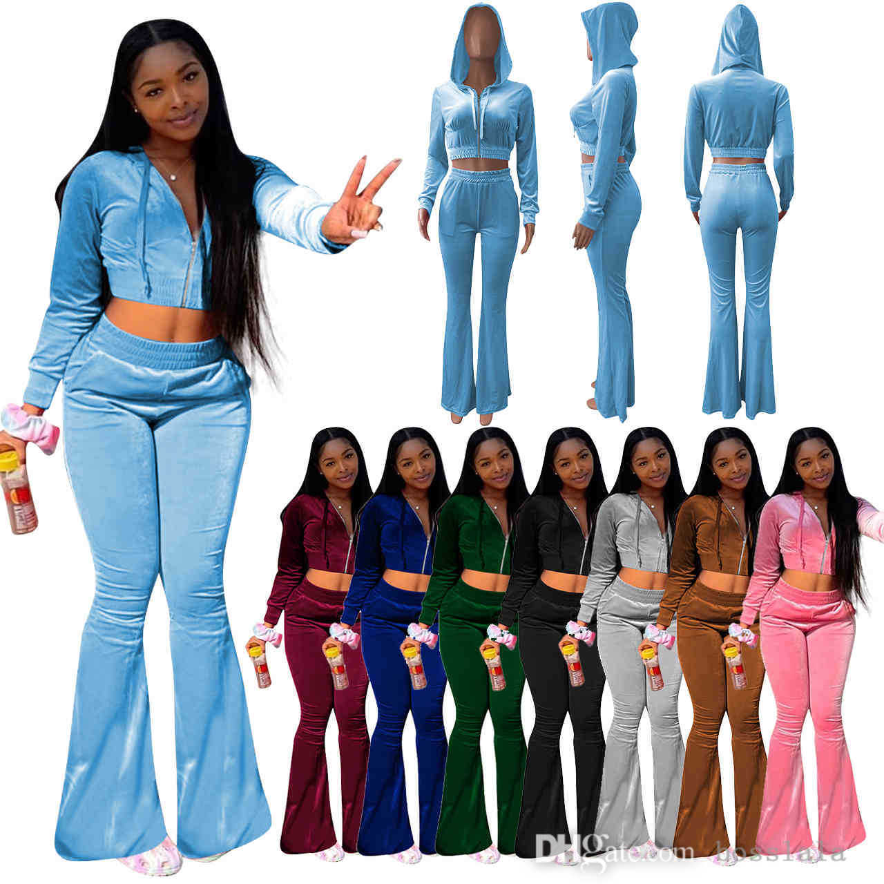 Women Casual Tracksuits Sweatpants And Hoodie Two Piece Pants Set Gold Velvet Autumn New Wide Leg Flared Trousers Fashion Jackets Female, Brown
Women Casual Tracksuits Sweatpants And Hoodie Two Piece Pants Set Gold Velvet Autumn New Wide Leg Flared Trousers Fashion Jackets Female, Brown