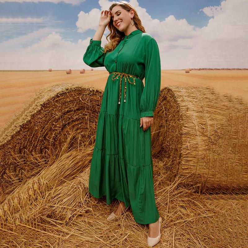 Plus Size Dresses FridayIn Autumn/Spring Hepburn Style Fat Ladies Clothes Loose Solid Color Long Sleeves Large Swing Dress Casual, Green
Plus Size Dresses FridayIn Autumn/Spring Hepburn Style Fat Ladies Clothes Loose Solid Color Long Sleeves Large Swing Dress Casual, Green