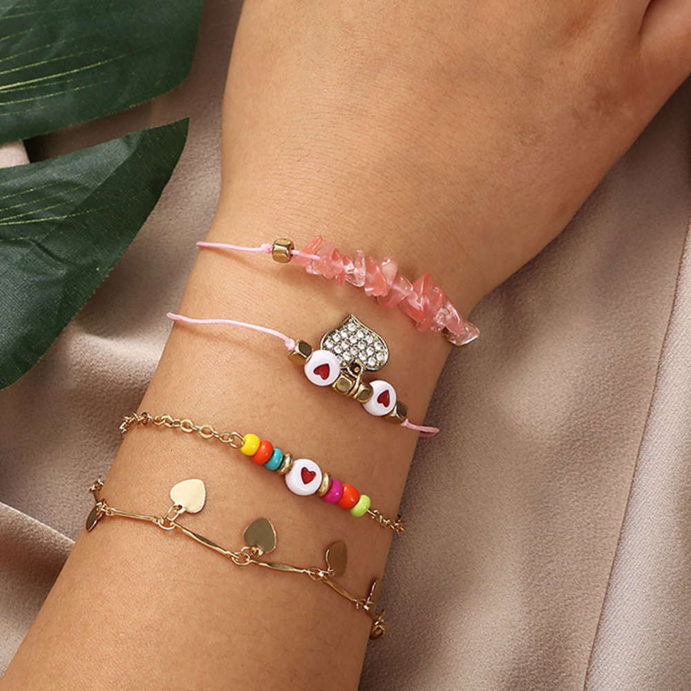 Simple stone heart-shaped suit BRACELET WOMEN Bohemian trend multi-layer rice beads, Golden;silver
Simple stone heart-shaped suit BRACELET WOMEN Bohemian trend multi-layer rice beads, Golden;silver