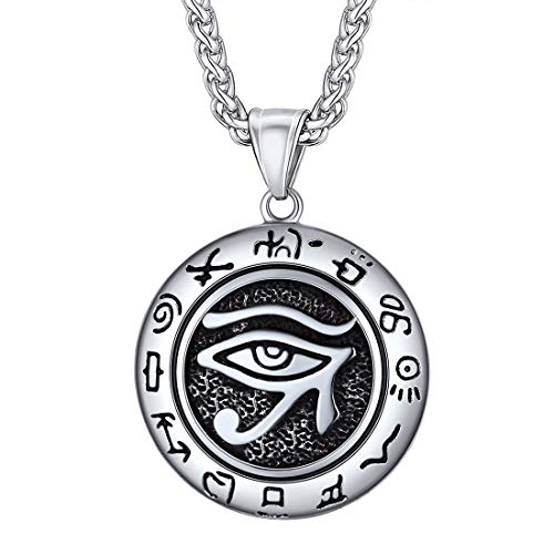 Ancient Egyption Jewelry Stainless Steel 18K Gold Plated Eye of Horus Necklace, Ankh Cross Pendant, Men Women Fashion Jewelry with Chain 22 Inch
Ancient Egyption Jewelry Stainless Steel 18K Gold Plated Eye of Horus Necklace, Ankh Cross Pendant, Men Women Fashion Jewelry with Chain 22 Inch
