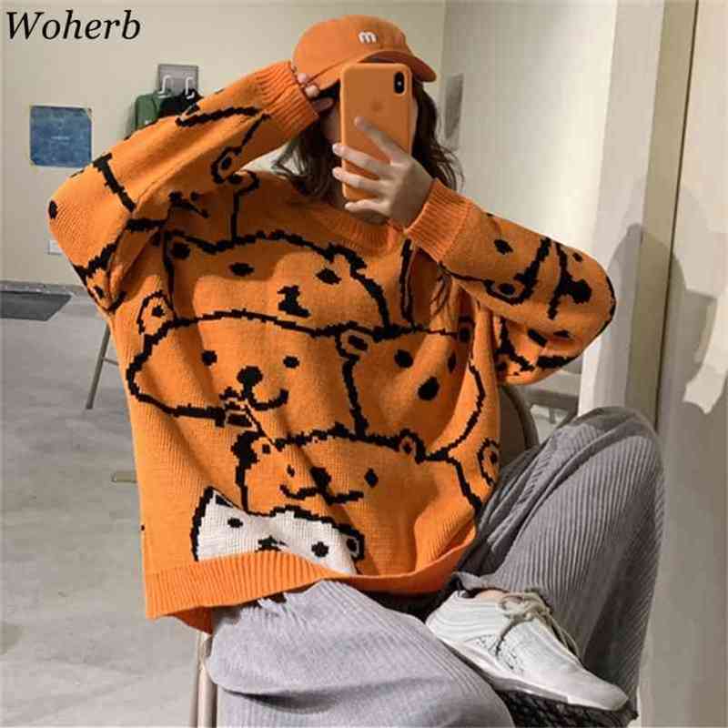 Spring Autumn Cartoon Bear Print Sweater Women Japanse Korean Pullover Kawaii Loose Casual Streetwear Tops 25943 210519, Yellow
Spring Autumn Cartoon Bear Print Sweater Women Japanse Korean Pullover Kawaii Loose Casual Streetwear Tops 25943 210519, Yellow
