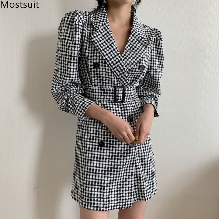 Autumn Winter Women Dress Vintage Elegant Houndstooth Plaid Long Sleeve Sashes Office Dresses Ropa Mujer 210518, Khaki
Autumn Winter Women Dress Vintage Elegant Houndstooth Plaid Long Sleeve Sashes Office Dresses Ropa Mujer 210518, Khaki