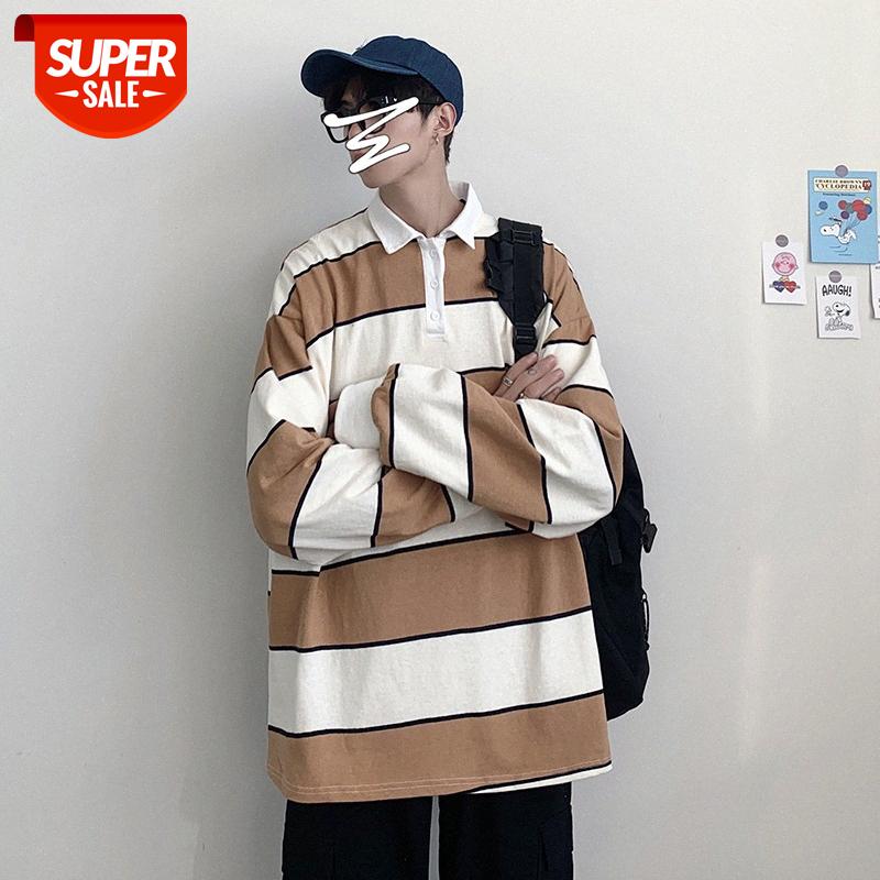 INTFEDAY plus size men's long-sleeved T-shirt chic men and women color striped polo shirt sweater #r72b, Black 
INTFEDAY plus size men's long-sleeved T-shirt chic men and women color striped polo shirt sweater #r72b, Black