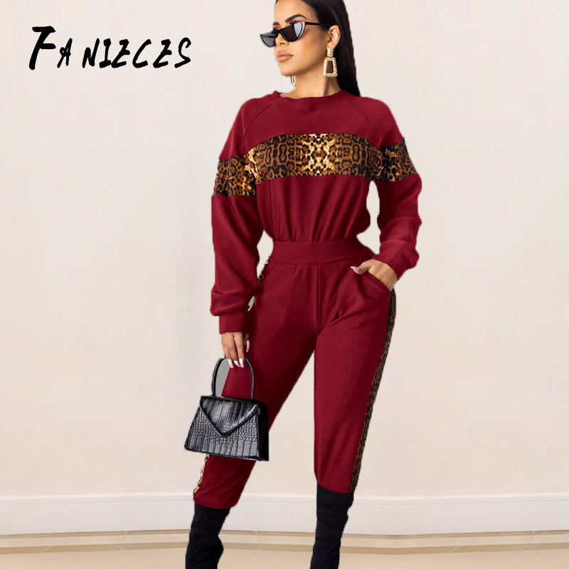 Fall Winter Leopard Print Splicing Women' Set Long Sleeve Sweatshirt Pants Suit Streetwear Two Piece Sporty Tracksuit 210520, Dark grey
Fall Winter Leopard Print Splicing Women' Set Long Sleeve Sweatshirt Pants Suit Streetwear Two Piece Sporty Tracksuit 210520, Dark grey
