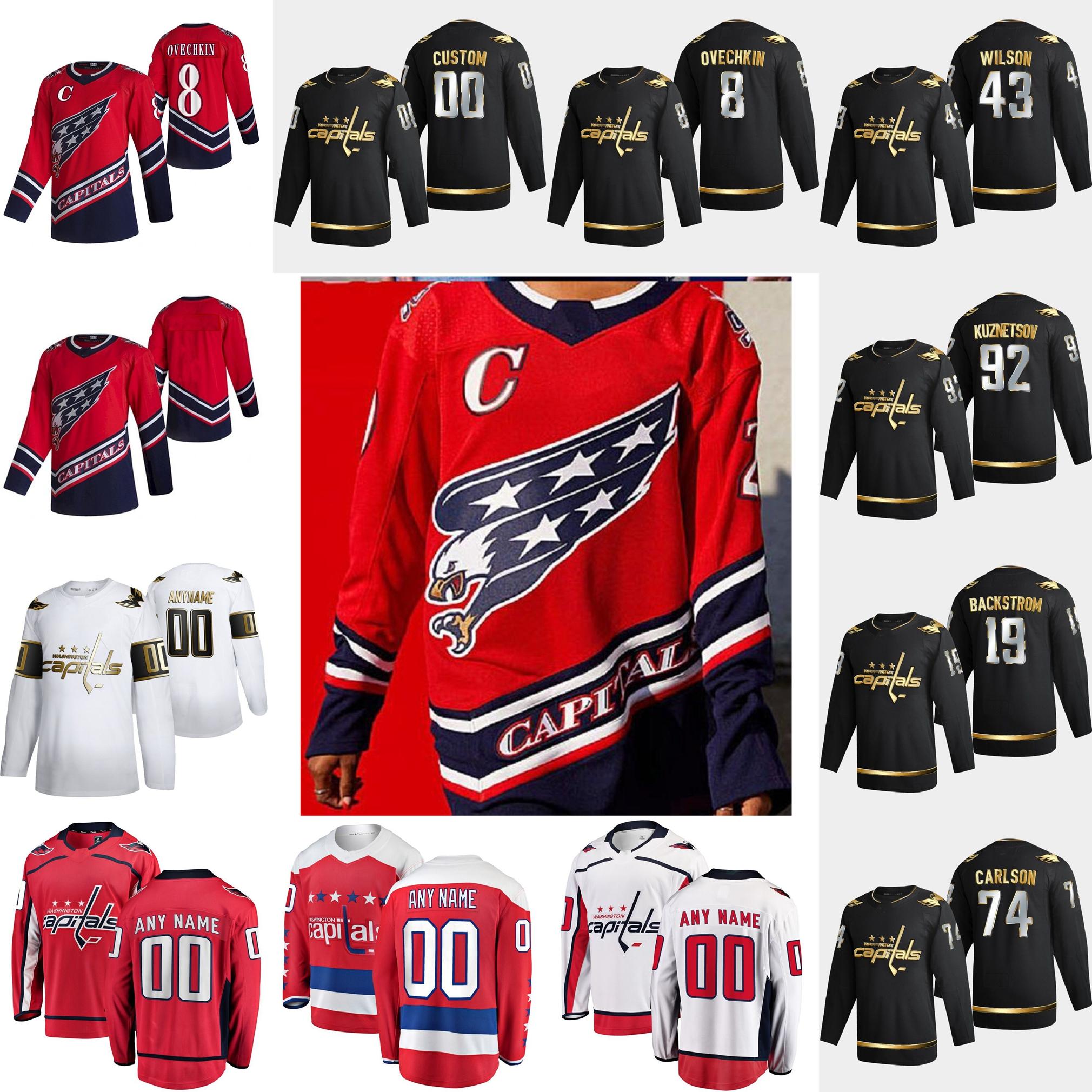 

Washington Capitals 2021 Reverse Retro Hockey Jerseys Alex Ovechkin Braden Holtby Tom Wilson T.J. Oshie Nicklas Backstrom Evgeny Kuznetsov Custom Stitched, Womens white away