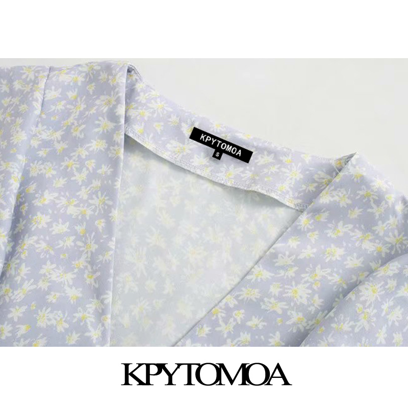 Women Elegant Fashion Floral Print Ruffled Mini Dress Short Sleeve Adjustable Tied Female Dresses Vestidos 210420