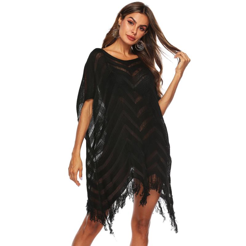 Women Cover Up Loose Tassel Knitted Swimsuit Beach Wrap Irregular Swim Ups Sexy Hollow Knit Wavy Black White Bikini Dress Sarongs
Women Cover Up Loose Tassel Knitted Swimsuit Beach Wrap Irregular Swim Ups Sexy Hollow Knit Wavy Black White Bikini Dress Sarongs
