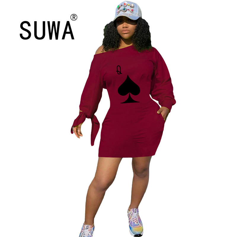 Long Sleeve Dresses Women Fashion Poker Print Off Shoulder Solid Mini Woman Dress Casual Streetwear Plus Size Vestidos 210525, White
Long Sleeve Dresses Women Fashion Poker Print Off Shoulder Solid Mini Woman Dress Casual Streetwear Plus Size Vestidos 210525, White