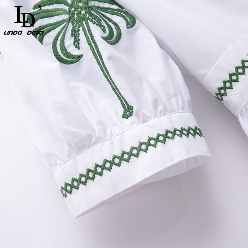 Summer Fashion Runway Whiter Cotton Dress Women Short sleeve Floral Embroidery Ruffle Holiday Midi Elegant 210522