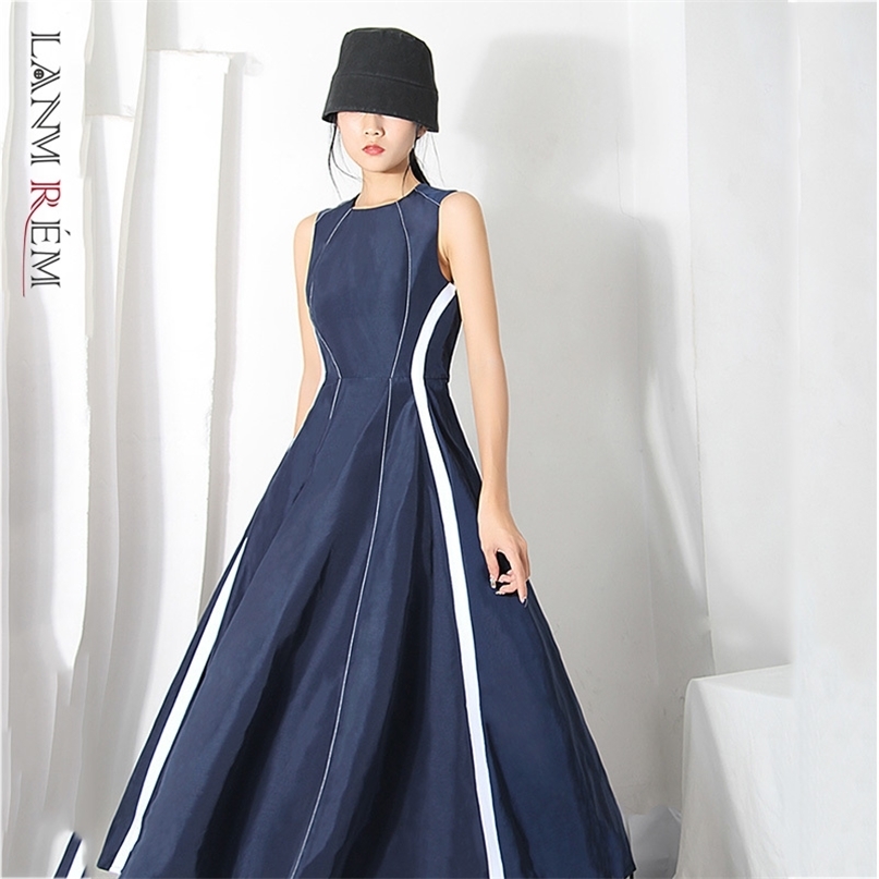 Women's Mid-length Navy Blue Dress Round Neck Sleeveless Temperament Loose Fit Fashion Trendy Summer 2E1186 210526
Women's Mid-length Navy Blue Dress Round Neck Sleeveless Temperament Loose Fit Fashion Trendy Summer 2E1186 210526
