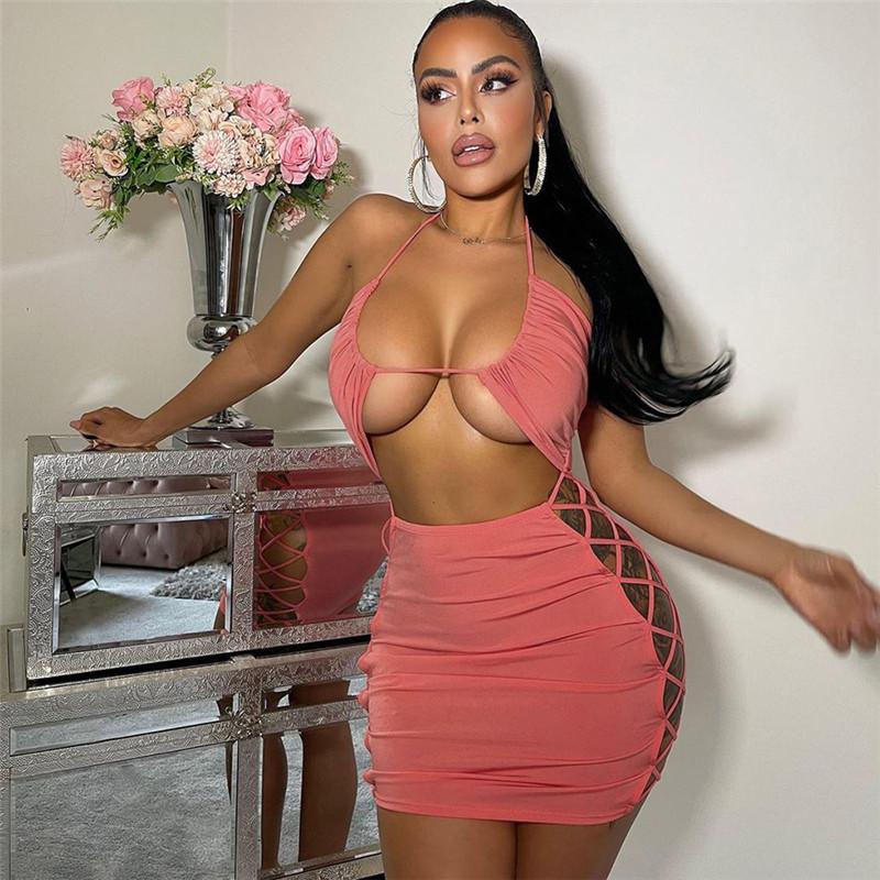 Women' Swimwear Bandage Hollow Out Neck-Mounted Women Dress Sexy Clubwear Backless Lace-up Fashion Skinny Streetwear Outfits, White
Women' Swimwear Bandage Hollow Out Neck-Mounted Women Dress Sexy Clubwear Backless Lace-up Fashion Skinny Streetwear Outfits, White