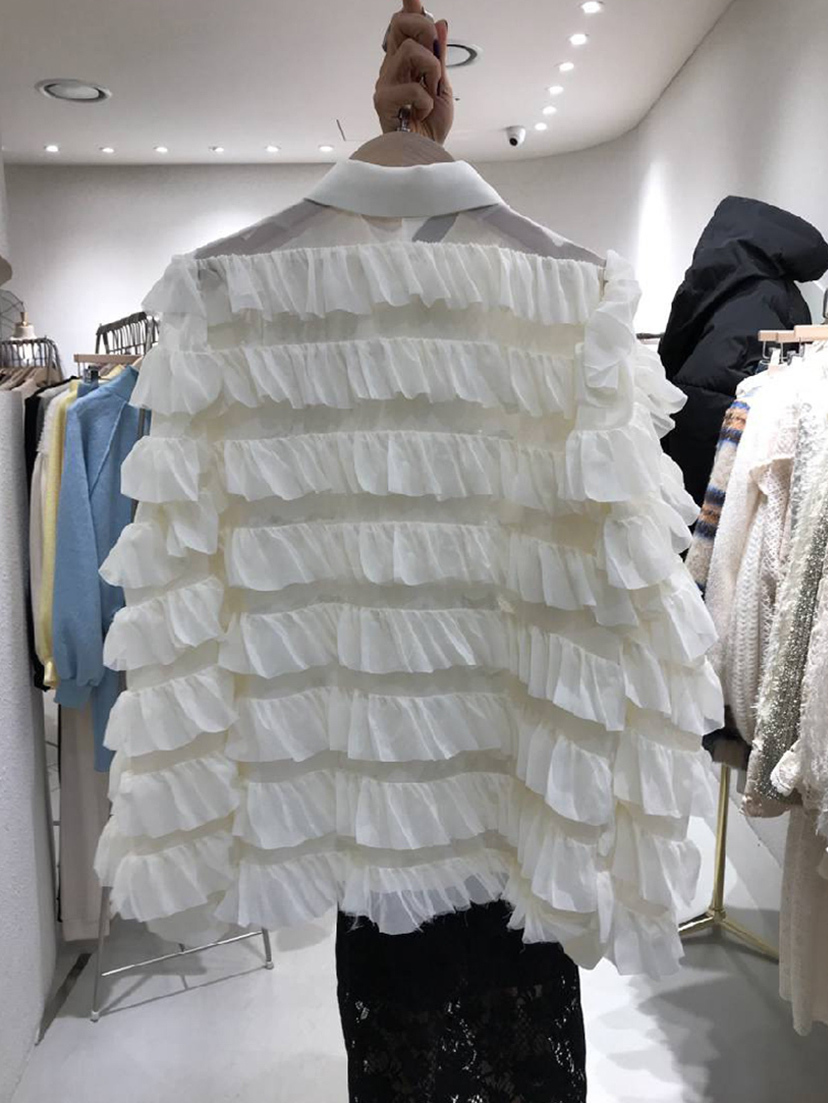 Nomikuma Women Blouse Spring Sweet Layered Ruffle Shirt Fashion New Elegant Long Sleeve Blusas Feminimo Tops 6D865 210427