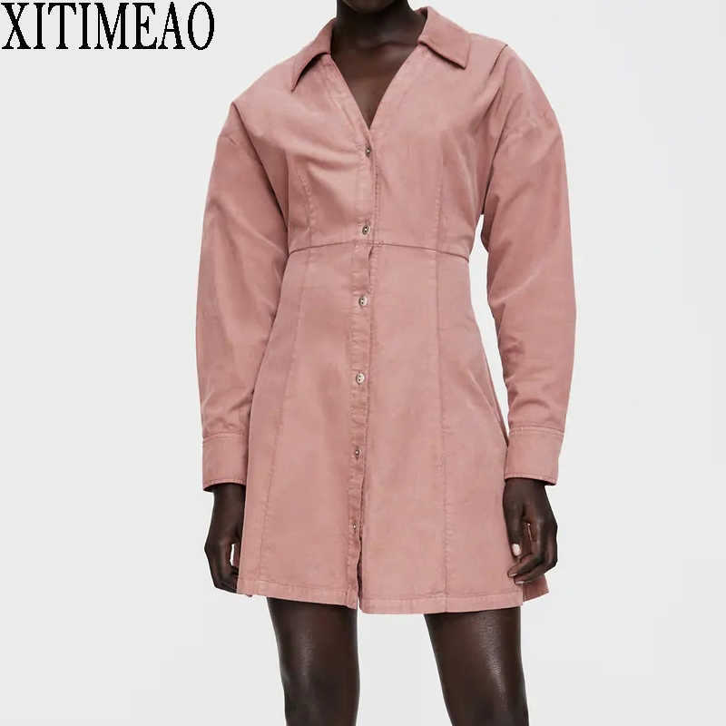 ZA Spring Autumn Long Sleeve Velvet Shirt Collar Dres Casual A Line Slim Female Mini Party XITIMEAO 210604, Pink
ZA Spring Autumn Long Sleeve Velvet Shirt Collar Dres Casual A Line Slim Female Mini Party XITIMEAO 210604, Pink