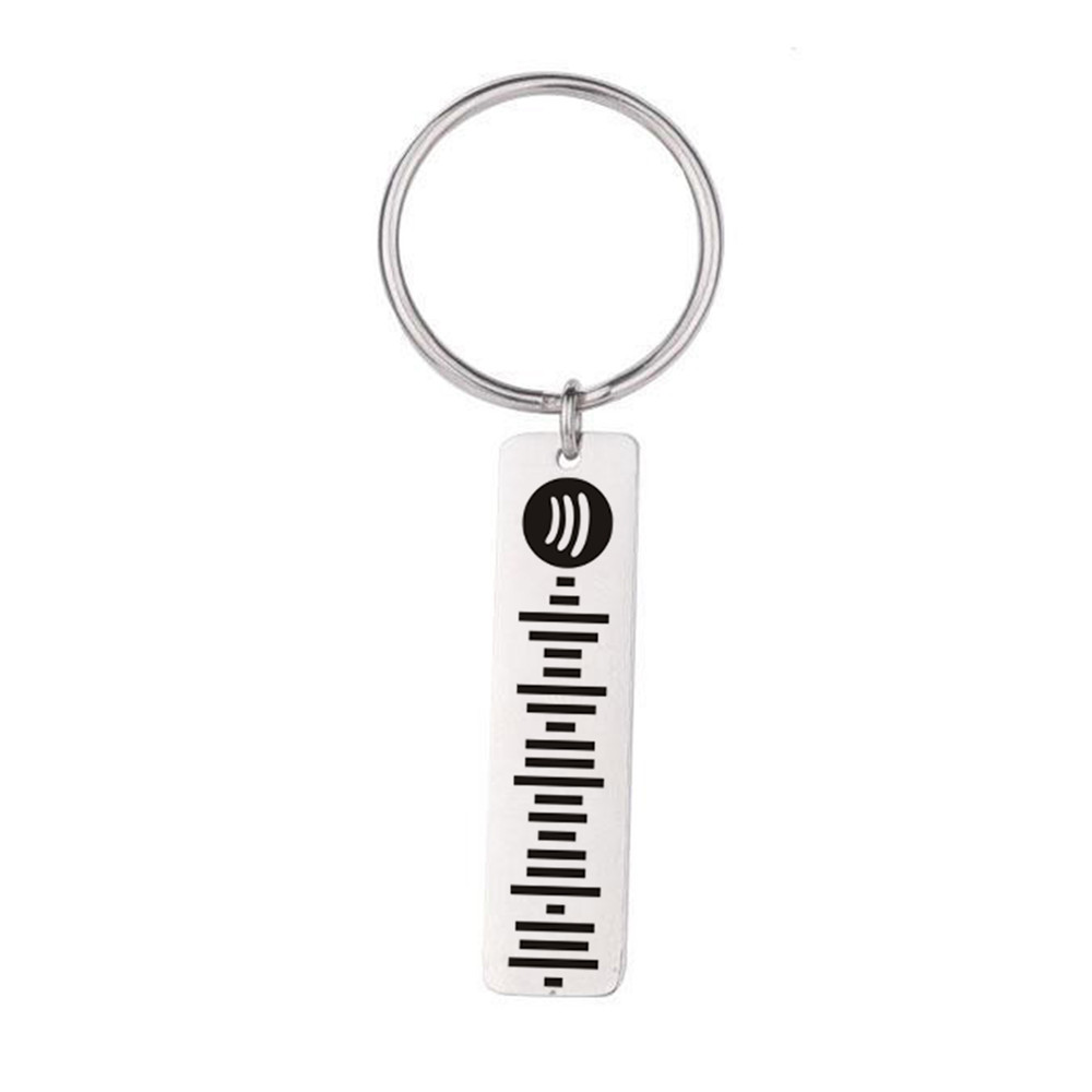 Custom Music Spotify Scan Key rings Code Keychain For Women Men Personalized Laser Engraved Song Christmas Jewelry gift