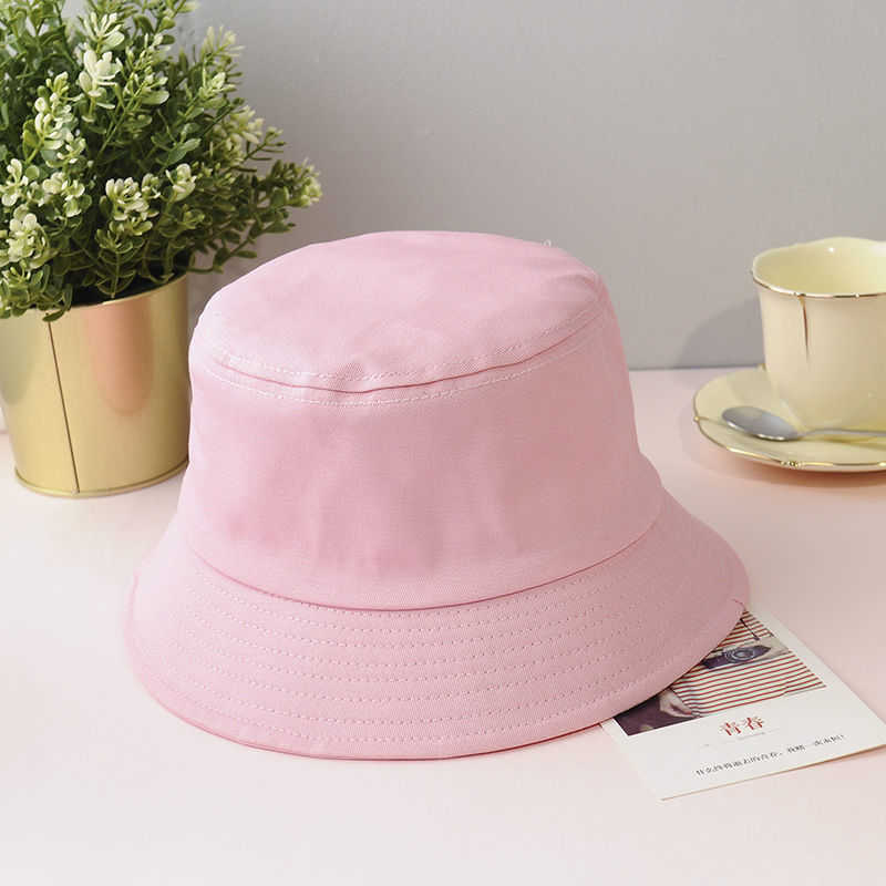 Solid Color Bucket Hat for Adult Children Unisex Bob Gorros Men Women Summer Panama Cap Outdoor Hiking Beach Fishing Sun Hats Q0805