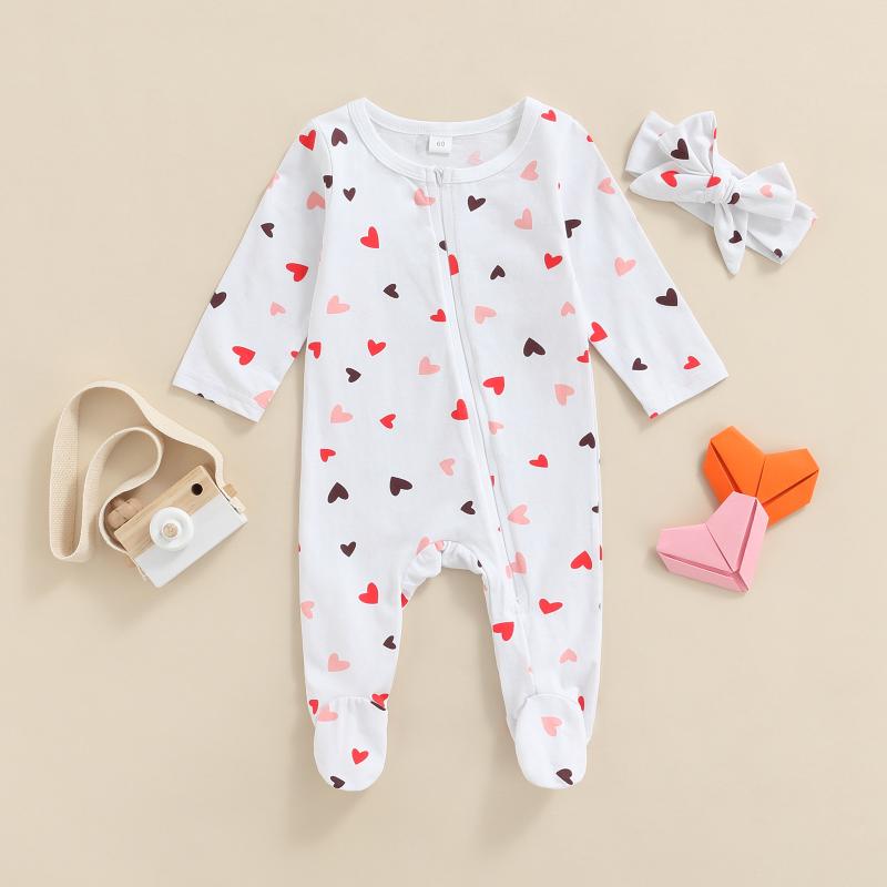 Jumpsuits Baby Girl Boy 2PCS Spring Valentine's Romper Long Sleeve Cotton Heart Printed Stretchy Headband Clothing, Blue
Jumpsuits Baby Girl Boy 2PCS Spring Valentine's Romper Long Sleeve Cotton Heart Printed Stretchy Headband Clothing, Blue