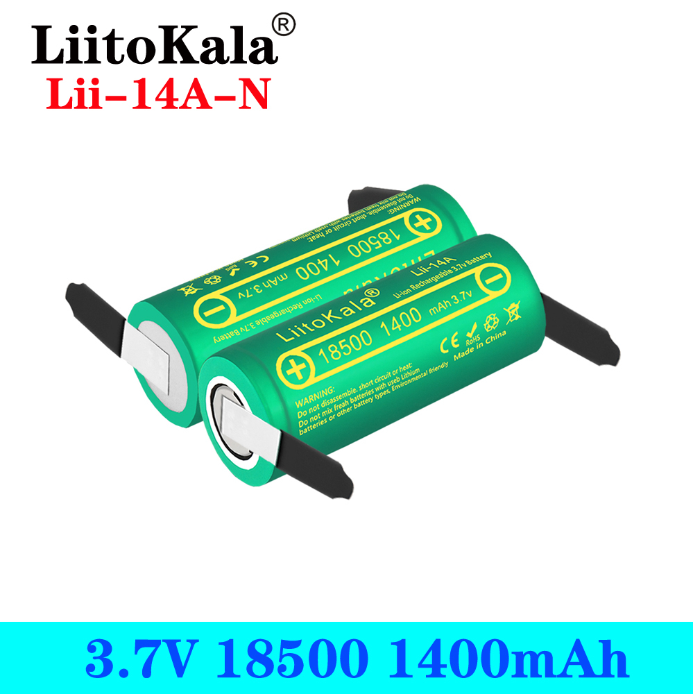 LiitoKala Lii-14A 18500 1400mAh 3.7V rechargeable battery Recarregavel lithium ion batteries for LED flashlight+DIY Nickel
LiitoKala Lii-14A 18500 1400mAh 3.7V rechargeable battery Recarregavel lithium ion batteries for LED flashlight+DIY Nickel