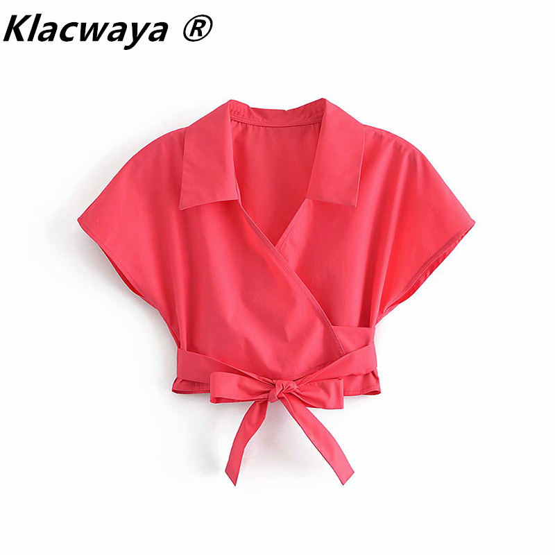 Za Blouses Women Fuchsia Bow Tied Crop Top Female Summer Fashion Short Sleeve Wrap Casual Chic Woman 210521, Rose red
Za Blouses Women Fuchsia Bow Tied Crop Top Female Summer Fashion Short Sleeve Wrap Casual Chic Woman 210521, Rose red
