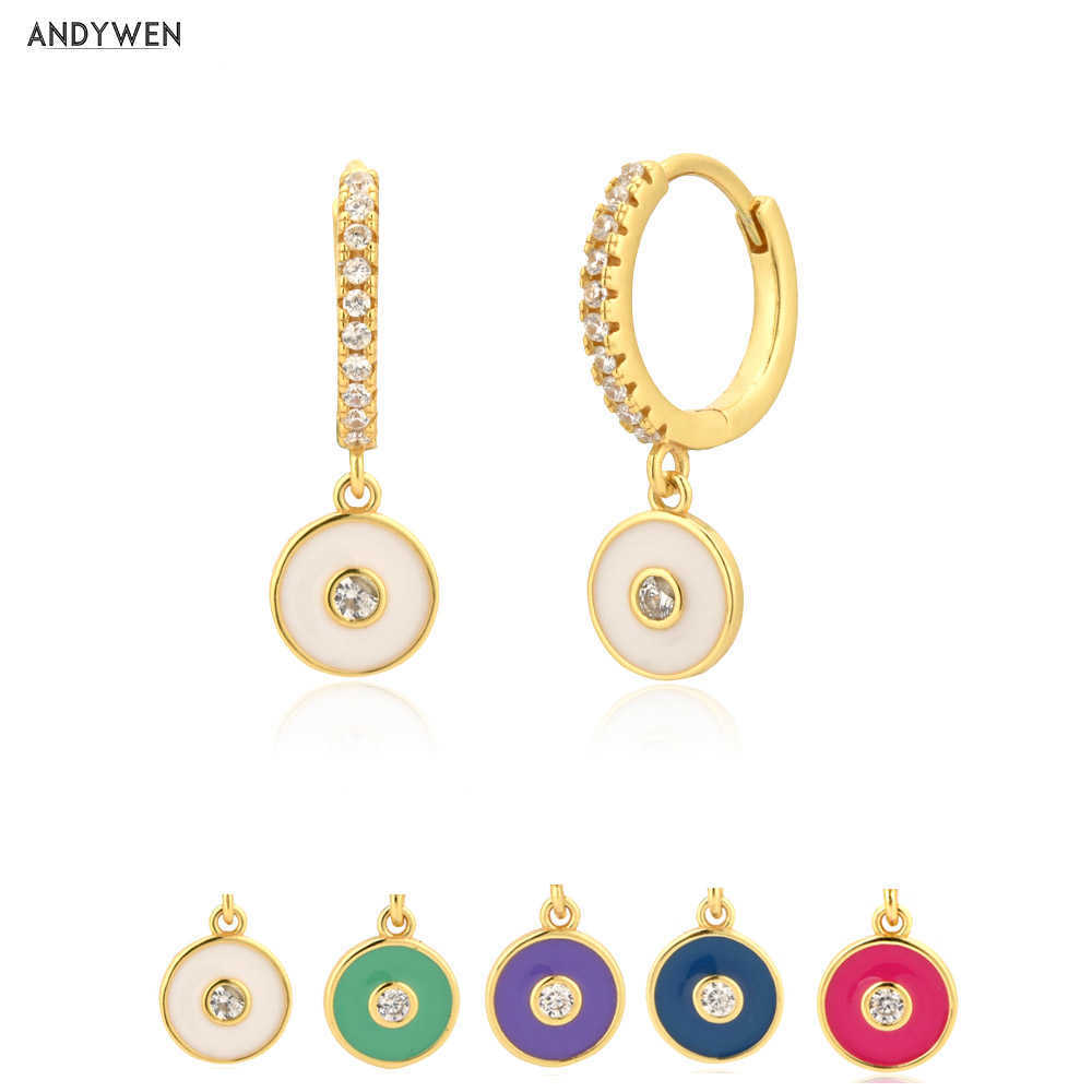 ANDYWEN 925 Sterling Silver Gold White Enamel Round Pendiente Luxury Jewelry For Women Fashion Jewels Party 210608
ANDYWEN 925 Sterling Silver Gold White Enamel Round Pendiente Luxury Jewelry For Women Fashion Jewels Party 210608
