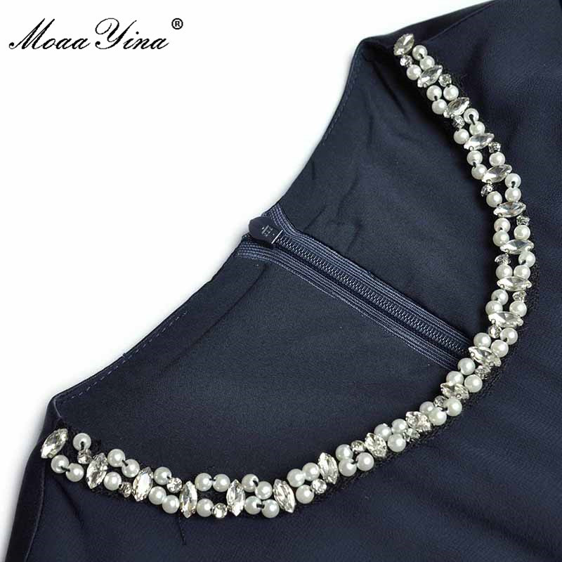 Summer Runway Elegant Dresses Women Fashion Pleated Long sleeves High waist Belt A Line Knee-Length Dress 210524