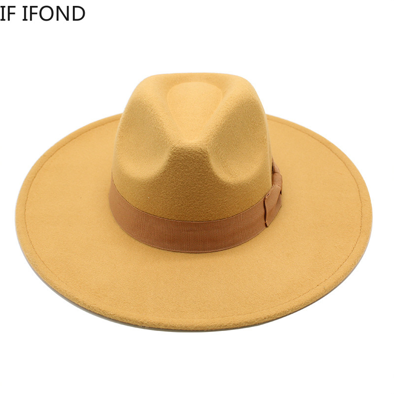 2021 New British Style Men Women Winter Wool Fedoras Cap 9cm Big Wide Brim Derby Wedding Church Jazz Hatsg
2021 New British Style Men Women Winter Wool Fedoras Cap 9cm Big Wide Brim Derby Wedding Church Jazz Hatsg